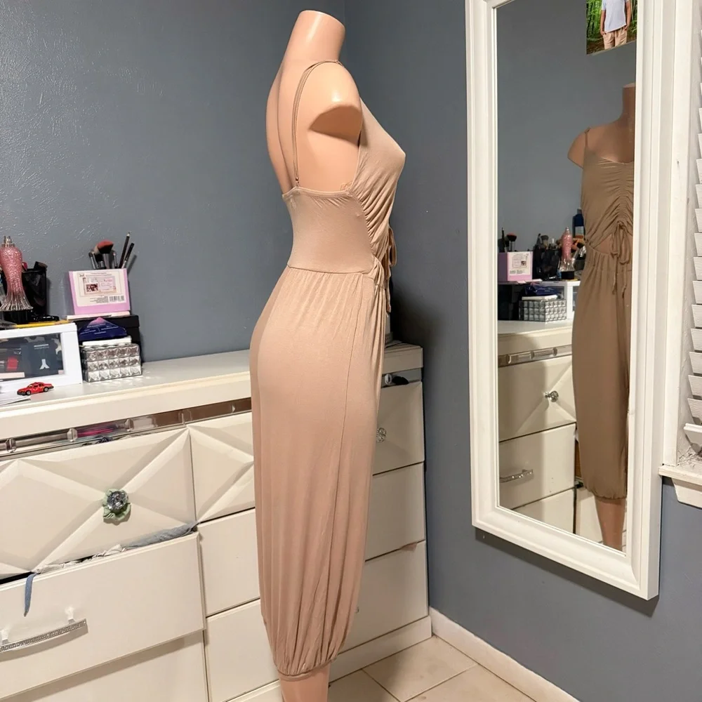 Tan Sleeveless Jumpsuit
